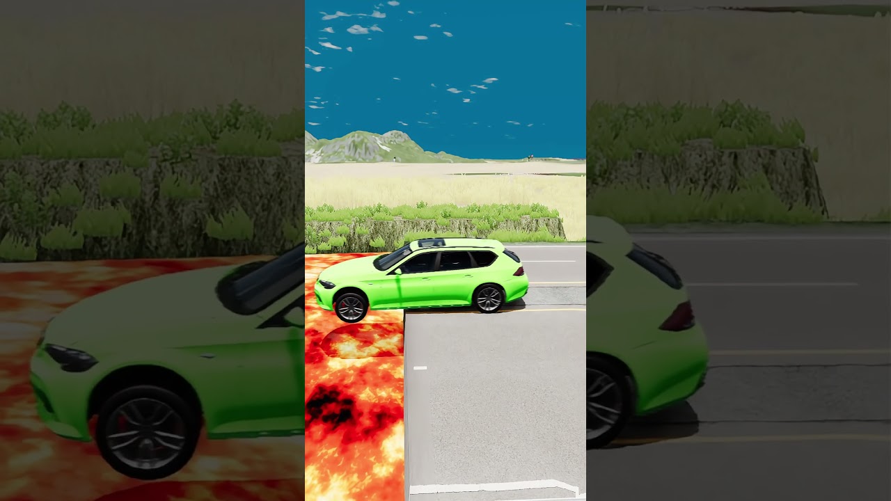 Mixed Color Small to Giant vs Lava Pit – BeamNG.drive 