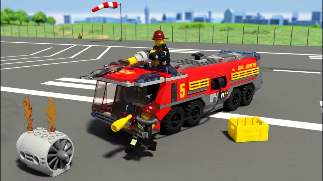 LEGO Camionul de pompieri al aeroportului - LEGO 60061 City animatie