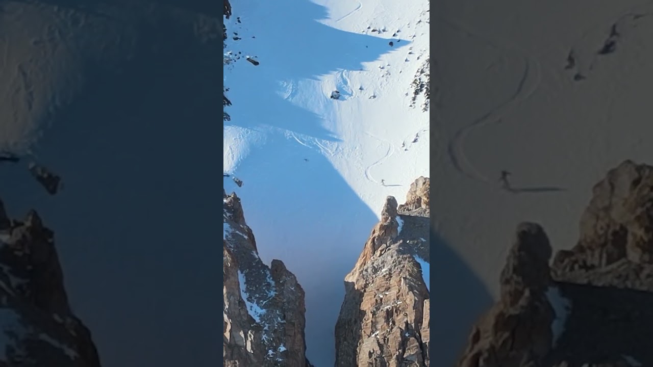 The rocks in the middle were sketchy! #snowboarding @outdoormasterUS @clewsnowboarding