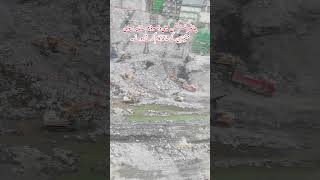 Chinese Construction Company Is Working With Heavy Machinery On The Dasu Dam Site