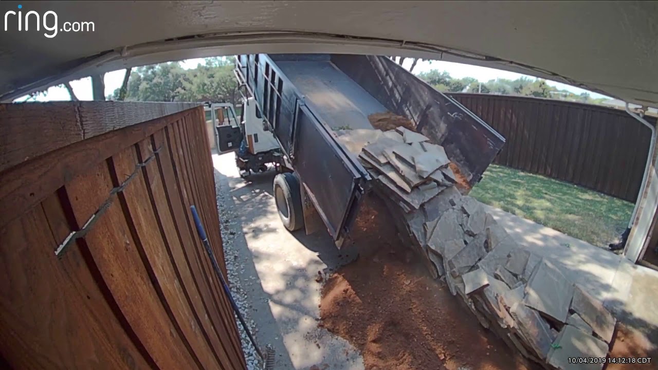 Classic Rock Dump Truck Dumping Flagstone "Watch This" YouTube