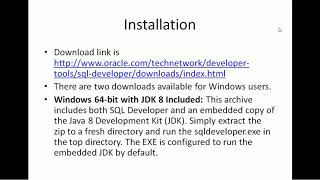 Oracle SQL Developer---Introduction---Installation