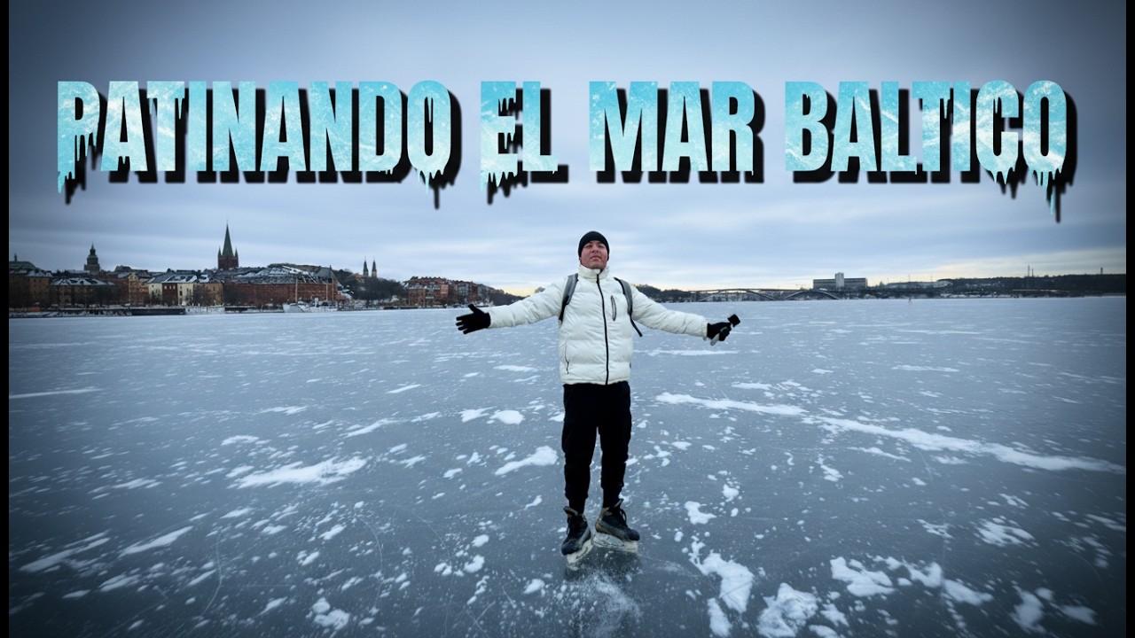 Patinando sobre el Mar Báltico congelado (esto no es un lago)
