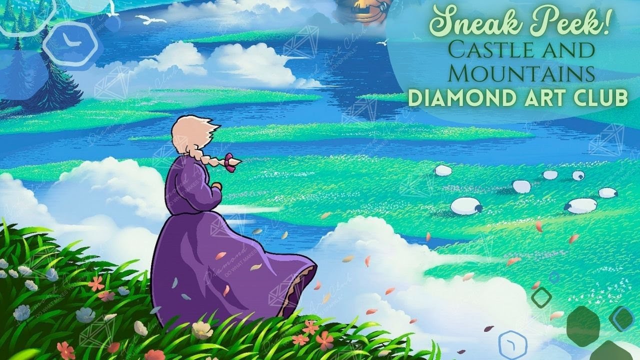 SNEAK PEEK! 🏔️🏰 "Castle and Mountains" by Roberto Nieto at Diamond Art Club! 🏰 🏔️