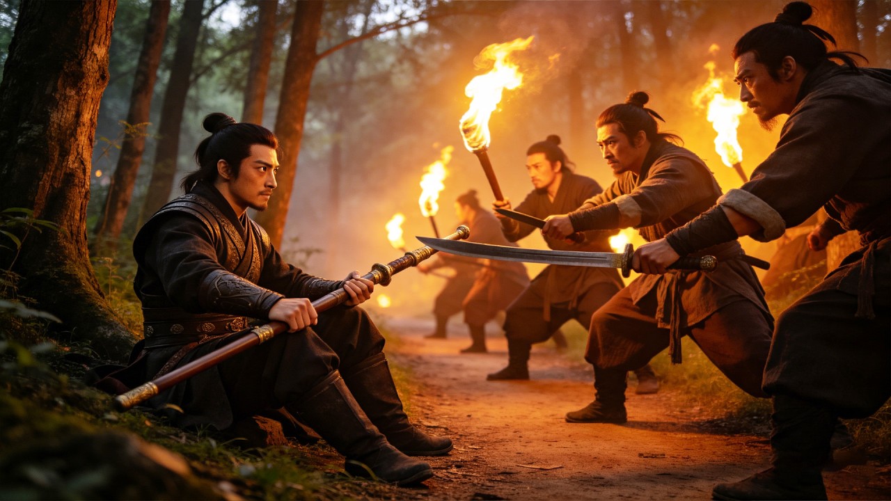 反派放火圍攻小夥，殊不知小夥是武功高手，一招反殺！#武侠 #功夫 #kungfu #kungfumaster