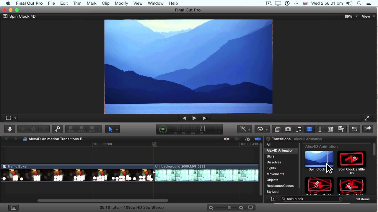 animated transitional mattes final cut pro x free