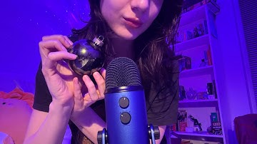My second asmr video (whispering, random trigger assortment, scrunchie on mic)