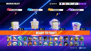 Nickelodeon All-Star Brawl 2 PS5 4-Player Co-Op *All Spongebob Skins* Stock Battles! Conch Street!