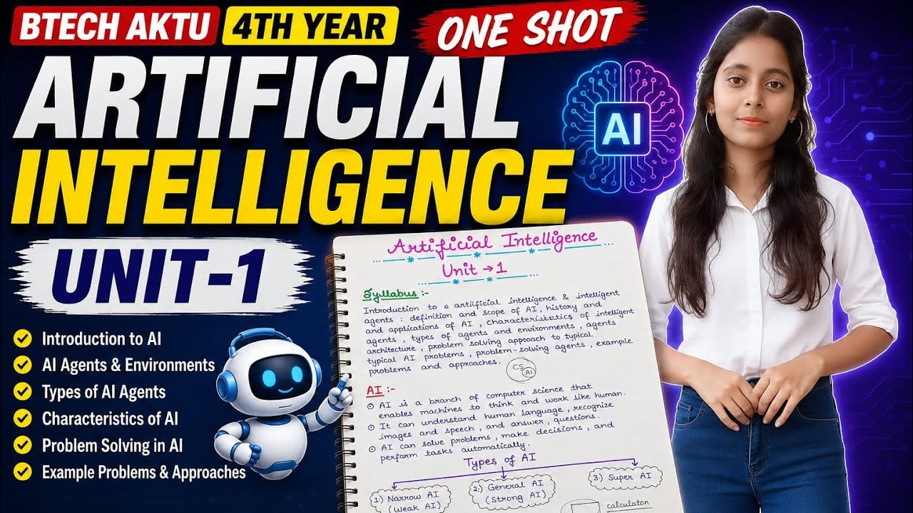 Artificial intelligence unit-1 Oneshot🔥| btech aktu #oneshot #unit1 #btech #aktu #4thyear #ai #notes