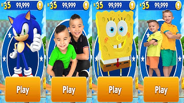 Sonic Dash vs CKN Toys Car Hero Run vs Tag with Ryan SpongeBob VS Vlad & Niki Run Android Gameplay