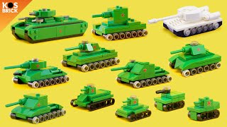 Lego WW2 USSR Soviet Tank Mini Vehicles (Tutorial)
