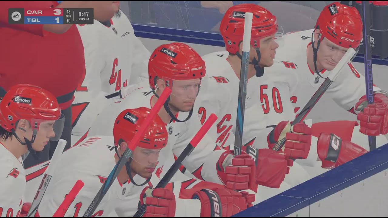 NHL 25.Каролина против Тампы.Играю  против игрока с 843 рейтинга