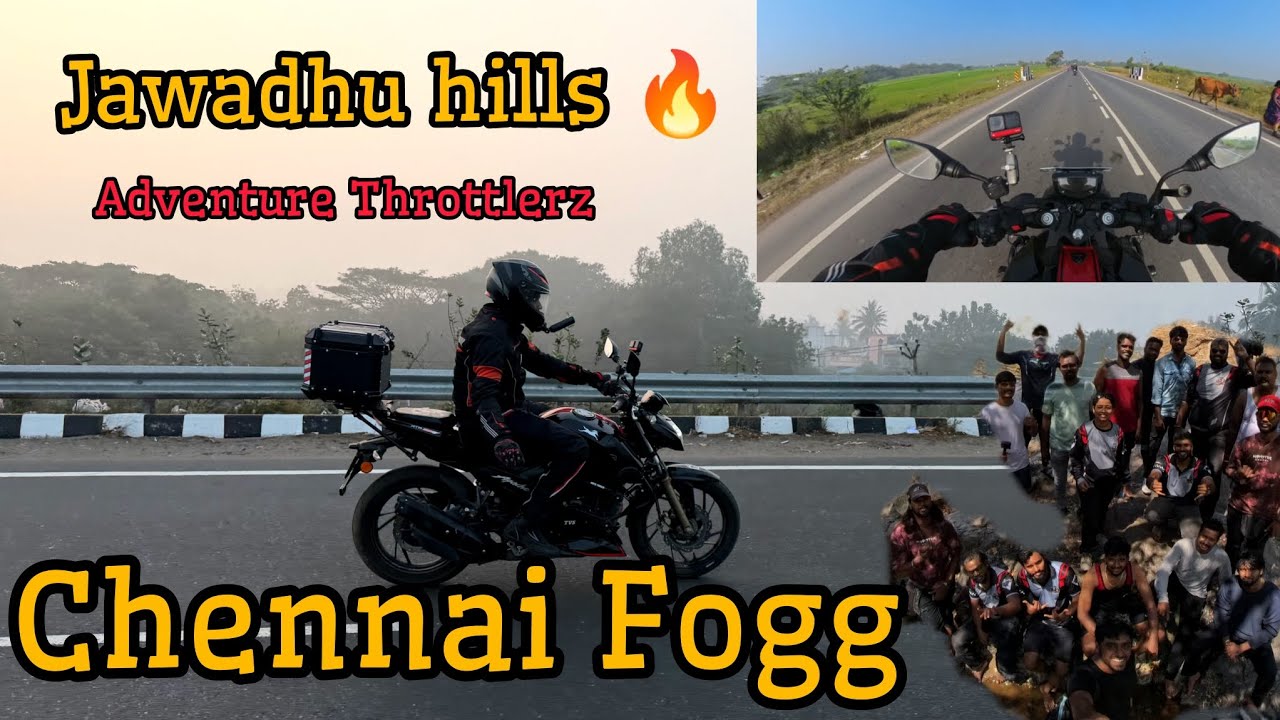 Ride to Jawadhu hills ⛰️| Adventure Throttlerz 🏍️| Apache RTR 200 4V 🔥| Chennai Fogg 🥶| Beeman Falls