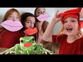 DONT KiSS A FROG!!  Valentine’s Day family challenge! Hidden Hearts! Pancake Art! with Adley & Niko