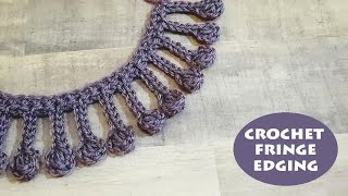 How to crochet a puff fringe edging/border/lace? | Crochet With Samra