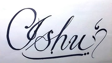 Ishu Name Signature Calligraphy Status | How to Cursive write with cut Marker #ishu @ishu