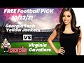 Free Football Pick Georgia Tech Yellow Jackets vs Virginia Cavaliers, 10/23/2021 College Football