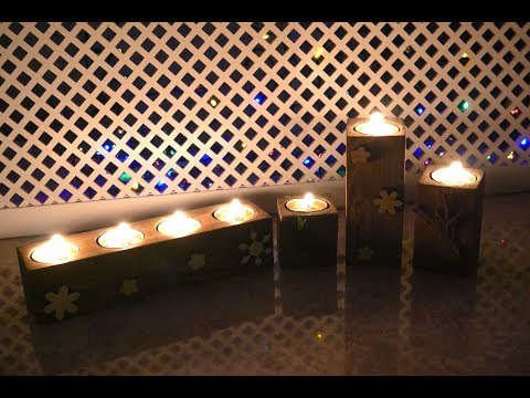 Как сделать подсвечник из бруса! DIY