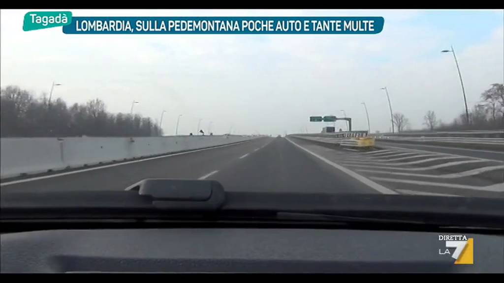 Lombardia, sulla Pedemontana poche auto e tante multe