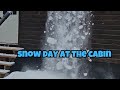 Living in Our Tiny Cabin in Winter – Clearing the Roof Together