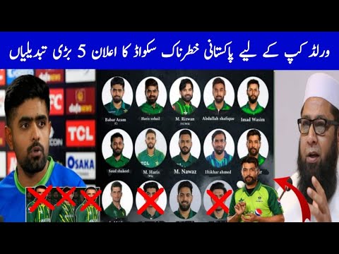 Pakistan Squad For ICC World Cup 2023 | Pak Big Changes ,, Babar Azam ...