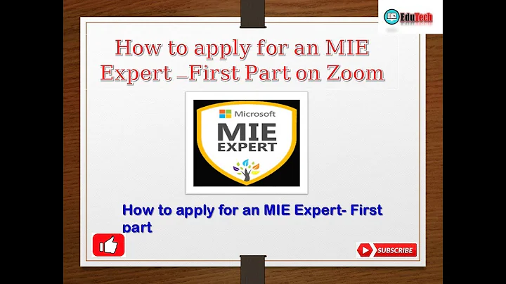 MIE Expert Self Nomination- 1st on Zoom