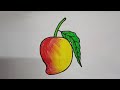 How to Draw a Mango 🥭|How to Draw Mango Fruit Drawing|Easy Mango Drawing||