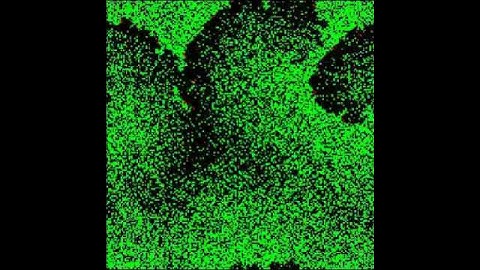 Computer simulation of neurons firing in a spiral pattern.