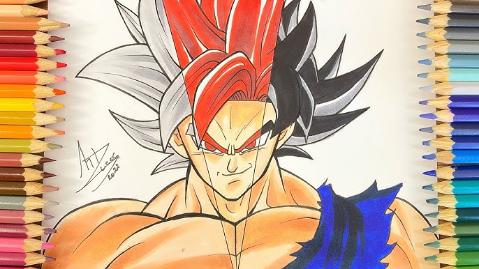 draw Goku instinto superior incompleto 🔥 #desenho #drawingmaster #dra