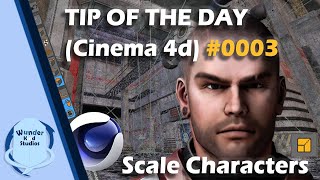 How to scale a Character with bones and mesh in cinema 4d (one button)