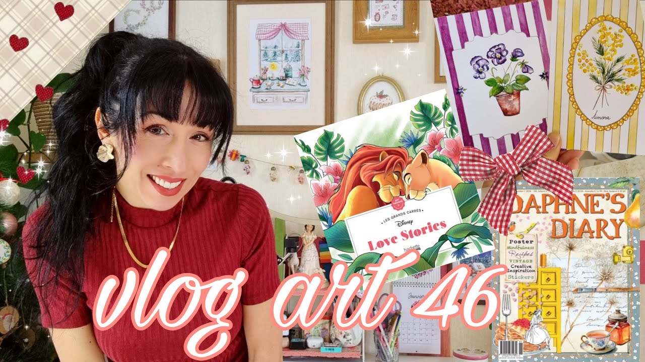 VLOG ART 46: Aquarelles, présentation Daphne's diary et coloriage  