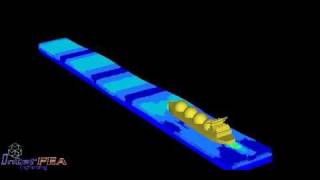 Simulation of a tanker on ocean waves using Radioss