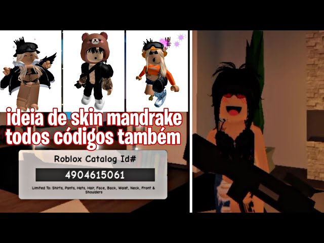 8 skins de mandrake no mapa de id no roblox 