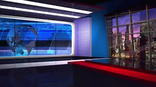 news tv studio  virtual green screen background loop