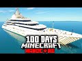 I Survived 100 Days on a Super Yacht in a Zombie Apocalypse in Hardcore Minecraft