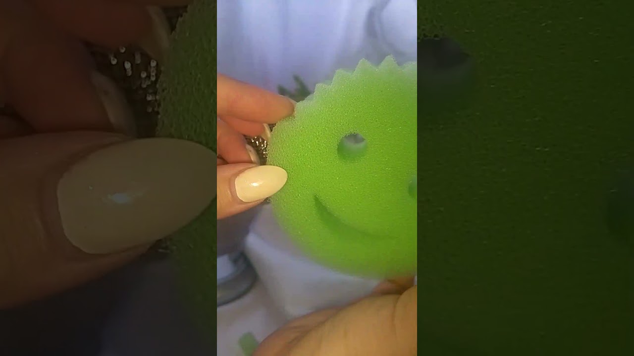 🧽✨ Scrub Daddy vs Green Face Sponge ASMR | Soft vs Textured Sounds 🎧.