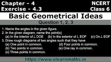 Basic Geometrical Ideas | Class 6 Exercise 4.3 Question 1- 3 | NCERT | Learn Maths
