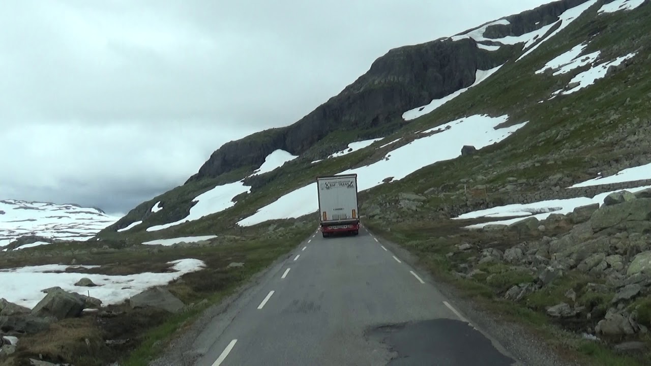 Norway  E 134 tunnel closed, old road