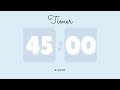 45 Minutes Silent Timer With Cute Ending Alarm Pastel Blue Timer 