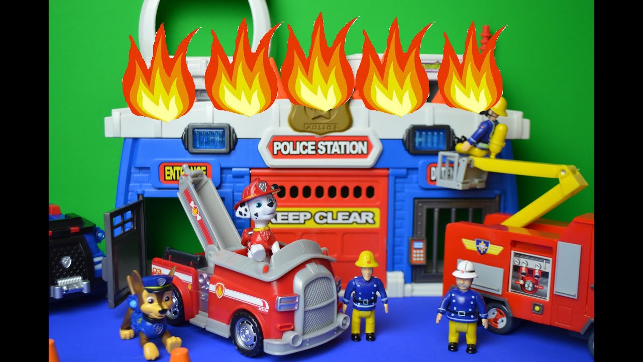 Paw Patrol Police Fire Fireman Sam Pontypandy Marshal Chase Elvis ...