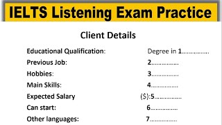 Client Details listening practice test 2023 with answers | IELTS Listening Practice Test