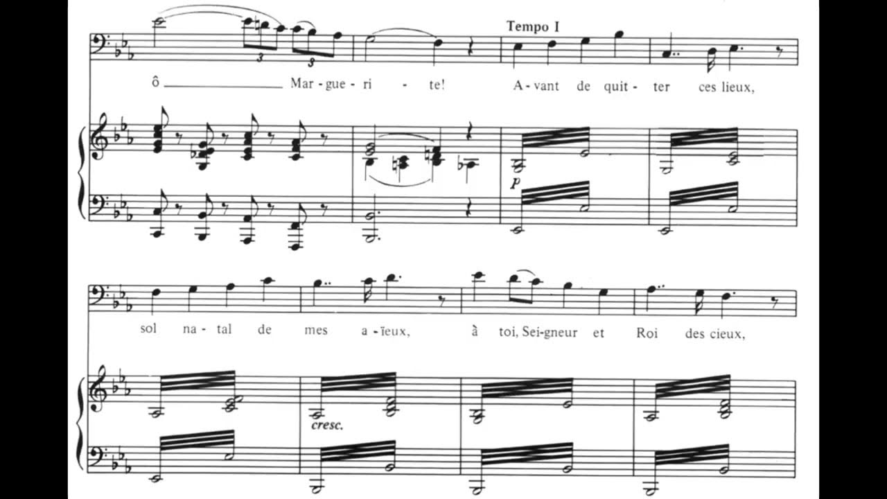 Avant de quitter ces lieux (Faust C. Gounod) Score Animation YouTube