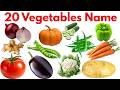 20 सब्जियों के नाम हिंदी में | बच्चों के लिए मजेदार सब्जी सीखें | 20 Vegetables Name for Kids