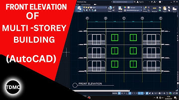 How to Draw a detailed Front Elevation of a Multi-storey building in AutoCAD.