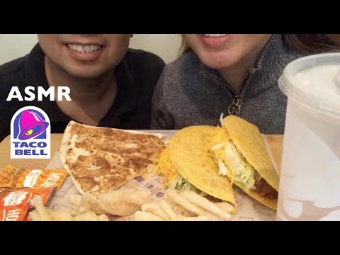 Taco Bell ASMR | crunchy taco, cheese quesadillas & cinnamon twist
