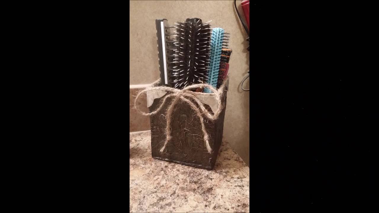 Como hacer un Organizador de Cepillos con carton reciclado  YouTube