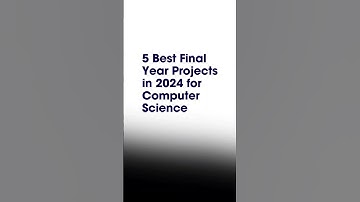 Project for Computer Science Student | How to do Final Year Project in Computer Science #technology