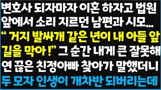 (신청사연) 변호사 되자마자 이혼 하자고 법원앞에서 소리지르던 남편과 시모 "거지 발싸개 같은 연이 내 아들 앞길을 막아!" 하길래 열받아서~[신청사연][사이다썰][사연라디오]