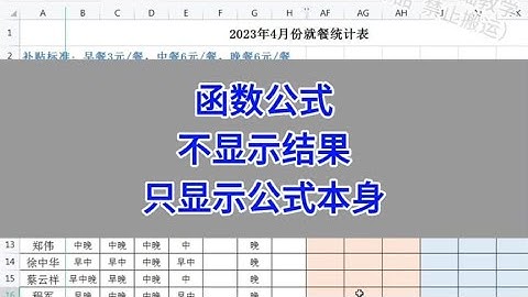 Excel函数公式，不显示结果，只显示公式本身。#wps #excel