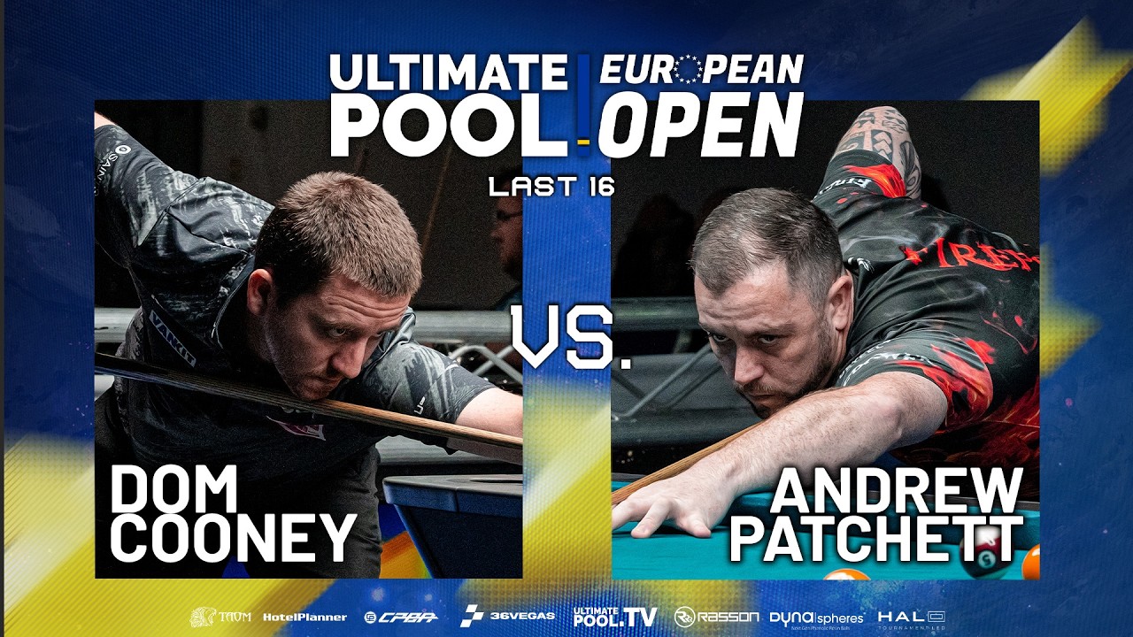 CuePoint billiards news cover image for Dom Cooney Dominates Andrew Patchett in European Open 2026 Last 16